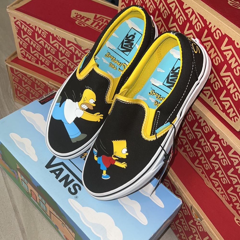 🔥Vans The Simpsons Slip On Homer and Bart Skate Shoe - Limited Edition Rare 🔥 - Picture 7 of 10